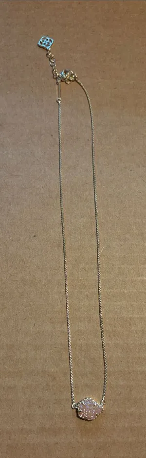 Rare Kendra Scott Gold Sand Drusy Pendant Necklace thumbnail 1
