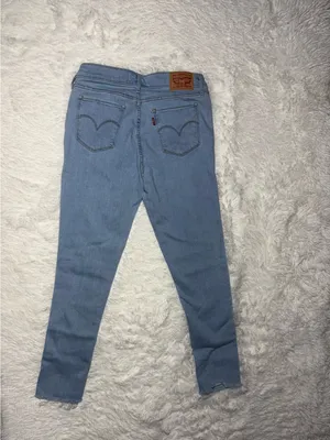 Levi’s 711 Skinny Jeans Light Wash Raw Hem Stretch Denim Pants Size 28 W28 thumbnail 6