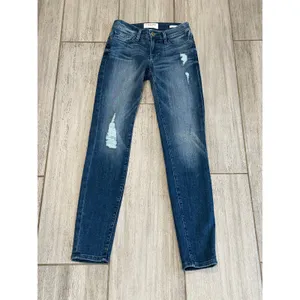 FRAME Granville Skinny Jeans Blue Distressed Low Rise Stretch Womens Size 24 thumbnail 2