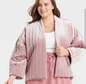 A New Day Pink Quilted Puffer Jacket thumbnail 4
