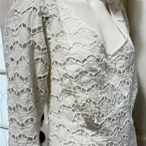 Gretchen Scott little bo peep maxi La Di Da Eyelet Cotton White dress Sz L P-8 thumbnail 6
