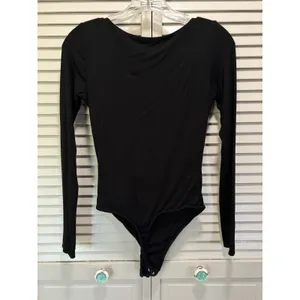 Lulus Bodysuit Long Sleeve Scoop Thong Back Size Small Snap Crotch‎ Soft thumbnail 4