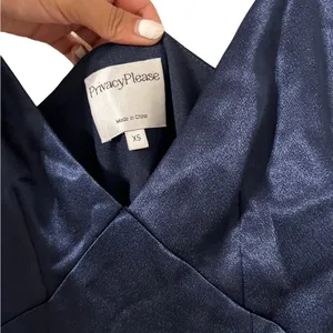 REVOLVE Privacy Please Navy Satin Slit Maxi Formal Dress thumbnail 7