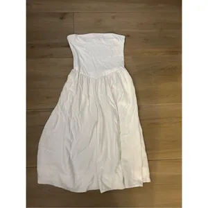 NEW White Cream Strapless Drop-Waist Swing Dress S thumbnail 5