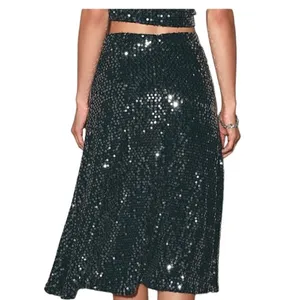 Lulu’s black sequin midi skirt Women’s XS NEW‎ thumbnail 5