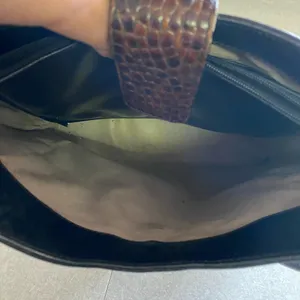 Brahmin Brown Black Croc Embossed Minimalist Western Coastal Quiet Luxury Bag thumbnail 5