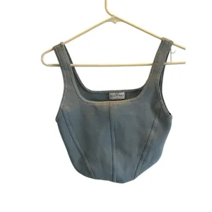 Aritzia Babaton blue sculpt knit bustier tank top medium thumbnail 2