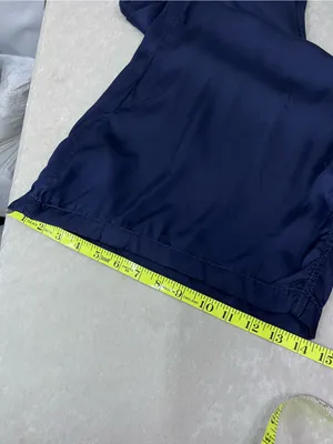 aerie Wide-Leg Satin Pants in Navy Women's thumbnail 9