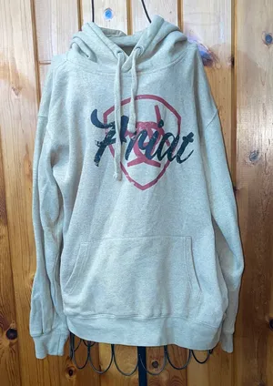 Ariat Tan Hoodie with Red Emblem size medium soft hoodie women workwear western thumbnail 1