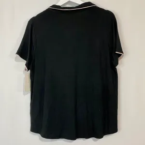 Stars Above Women’s Short Sleeve Pocket Front Button Sleepwear Shirt Black NWT thumbnail 6