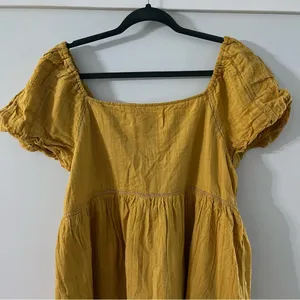 American Eagle Puff-Sleeve Babydoll Mini Cotton Dress Size XL thumbnail 4