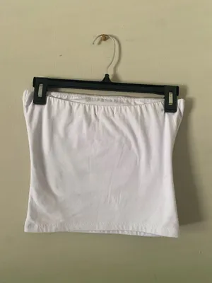 By Together Essential White Strapless Crop Tube Top thumbnail 2