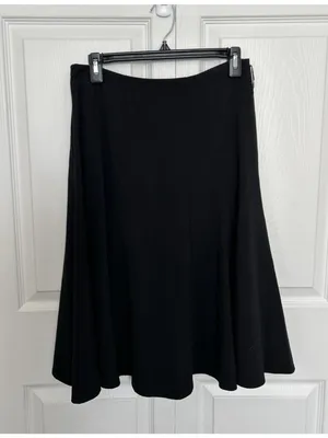 Dressbarn Flared Swing Skirt Knee Length Black Size 6 thumbnail 3