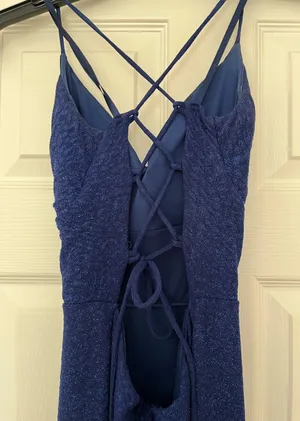 Windsor Sparkly navy blue prom dress thumbnail 5