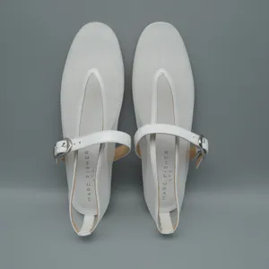 Marc Fisher Godina Mesh Mary Jane Flats 8M White Leather Trim Sheer Ballet thumbnail 4
