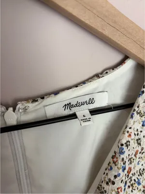 Madewell Silk Ruffle Neck Mini Dress thumbnail 3