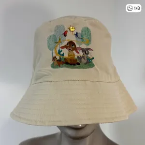 Disney Beige Bucket Adult Hat with Animal Print thumbnail 1