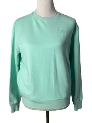 Fila Womens French Terry Crewneck Sweatshirt Size S Pastel Mint Green Pullover thumbnail 1