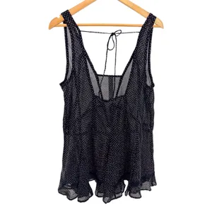 Intimately Free People Black Pink Polka Dot Sheer Slip Dress M NWT Babydoll Boho thumbnail 3