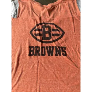 NFL Women's "Cleveland‎ Browns" Orange V Neck Short Sleeve Tee Size Medium thumbnail 8