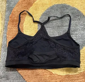 Aerie Black Lace Racerback Athletic Workout Active Sports Bra Size Small thumbnail 2