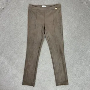 Calvin Klein Faux Suede Skinny‎ Pull On Pants Taupe Tan Small Leggings thumbnail 6
