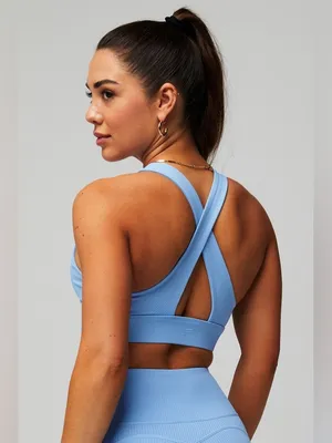 FABLETICS Light Blue Oasis Rib Twist bra XL thumbnail 3