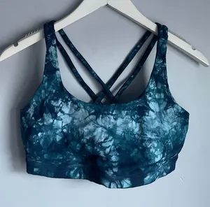 Blue Tie Dye Strappy Sports Bra Yoga Bra‎ Workout Pilates Barre size Small thumbnail 1
