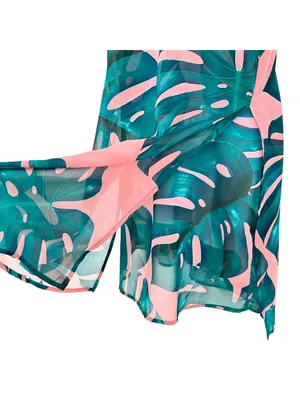 Show Me Your Mumu Byron Resortwear Palms Away Pink Green Tropical Mini Dress XS thumbnail 9