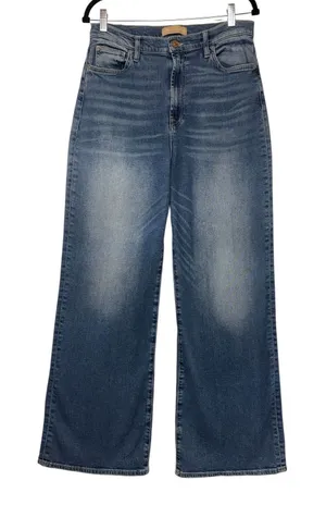 7 For All Mankind Ultra High Rise Jo Wide Leg‎ Jeans Blue Denim Womens Size 32 thumbnail 1