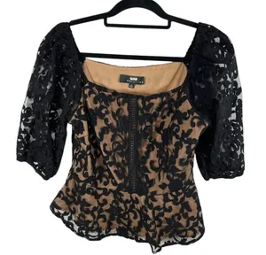 Adelyn Rae Black Lace Top Lined Womens Size Medium Feminine Classy Side‎ Zip thumbnail 1
