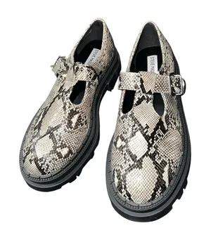 Steve Madden NEW Kamlee Lug Sole Mary Jane Snakeskin Shoe Comfort SZ-10 thumbnail 1