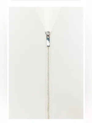 Zara NWT White Structured Zip-Front Top with Split puff Sleeves thumbnail 6