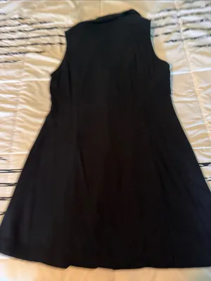 Monteau Los Angeles Sleeveless Black Button-Front A-Line Dress thumbnail 4