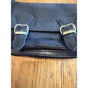Vera Pelle WOMENS Mini Buckle Crossbody Black Leather thumbnail 3