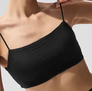 Alo Yoga Micro Plisse Game On Bra Black XS thumbnail 1