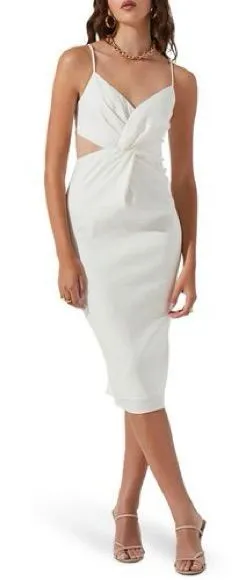 Astr Didion Cutout Sleeveless Linen‎ Blend Dress size large thumbnail 1