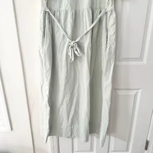 Cotton USA Light Blue Wash Graphic Print Loose Button Dress Vintage Lagenlook L thumbnail 4