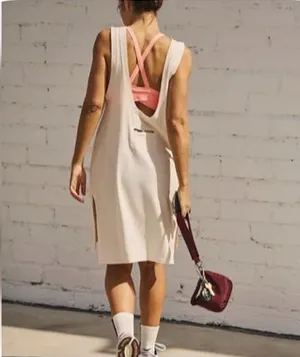 Free People Movement Hot Shot Tunic Dress Cream Oversized M Boho thumbnail 1