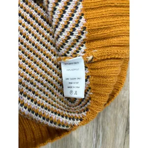 ASTR The Label Plaid Knit Sweater Mustard Brown V Neck Cropped Women’s Medium thumbnail 3