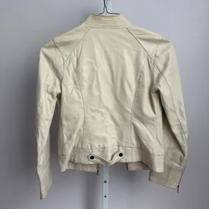 Arden B. Ivory Leather‎ Y2k VTG Moto Jacket Womens Small Full Zip Biker thumbnail 9