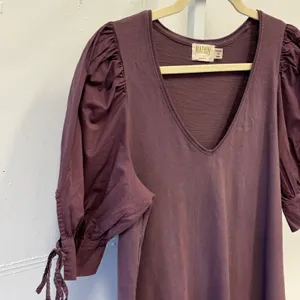 Nation LTD Mirrim Pima Cotton Puff Sleeve Mini T-shirt Dress Purple Size Medium‎ thumbnail 7