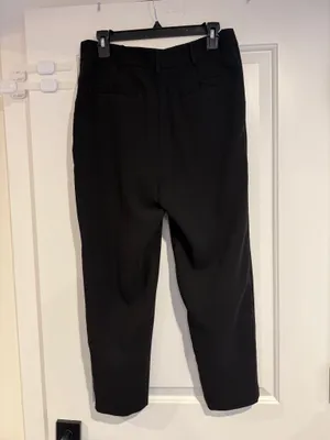 Anthropologie Sasha Button Fly Pockets High Rise Black Taper Women's Pants US 4 thumbnail 7