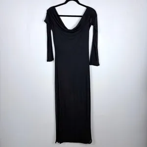 Motel Rocks Terika Bardot Dress Black Mesh Long Sleeve Maxi Evening Chic Large thumbnail 9