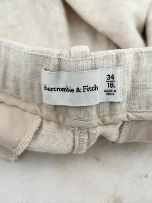 Abercrombie Linen Blend Wide Leg Tailored Pant thumbnail 3