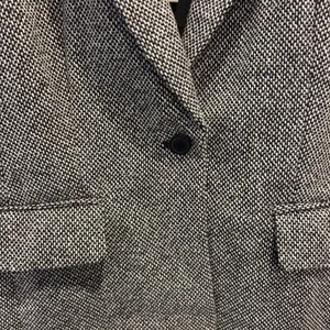A New Day Womens Black White Tweed Puffed Shoulder Single Button Blazer Size 14 thumbnail 5