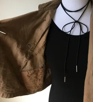 Linen Double Breasted Short Jacket Size XS thumbnail 5
