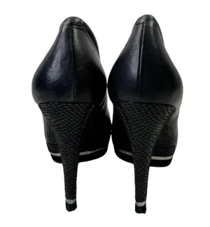 Gianni Bini Women's Black Heels with Silver Lining thumbnail 4