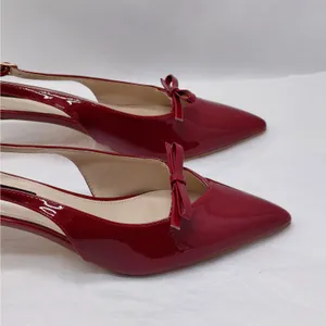 French Connection Slingback Heels Womens Size 10 Red Patent Pointed Toe Pumps thumbnail 5