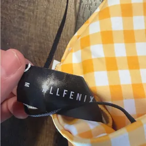 Allfenix Gingham Sports Bra Yellow White Check Crop Top Size Medium NWT thumbnail 5